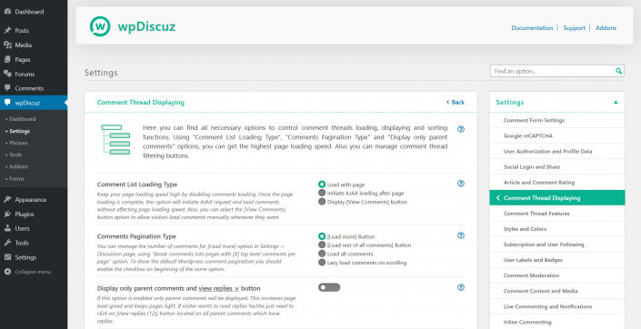 Comment Thread Displaying - wpDiscuz - WordPress Comment Plugin