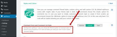 wpDiscuz minimal style description